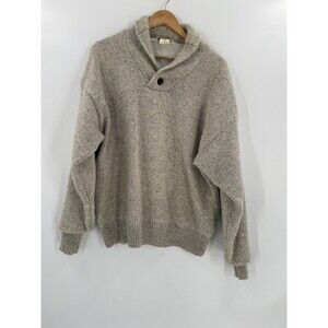 Vintage Wilson Staff Sporting Goods Oatmeal Wool Sweater Size Medium Cowl Neck
